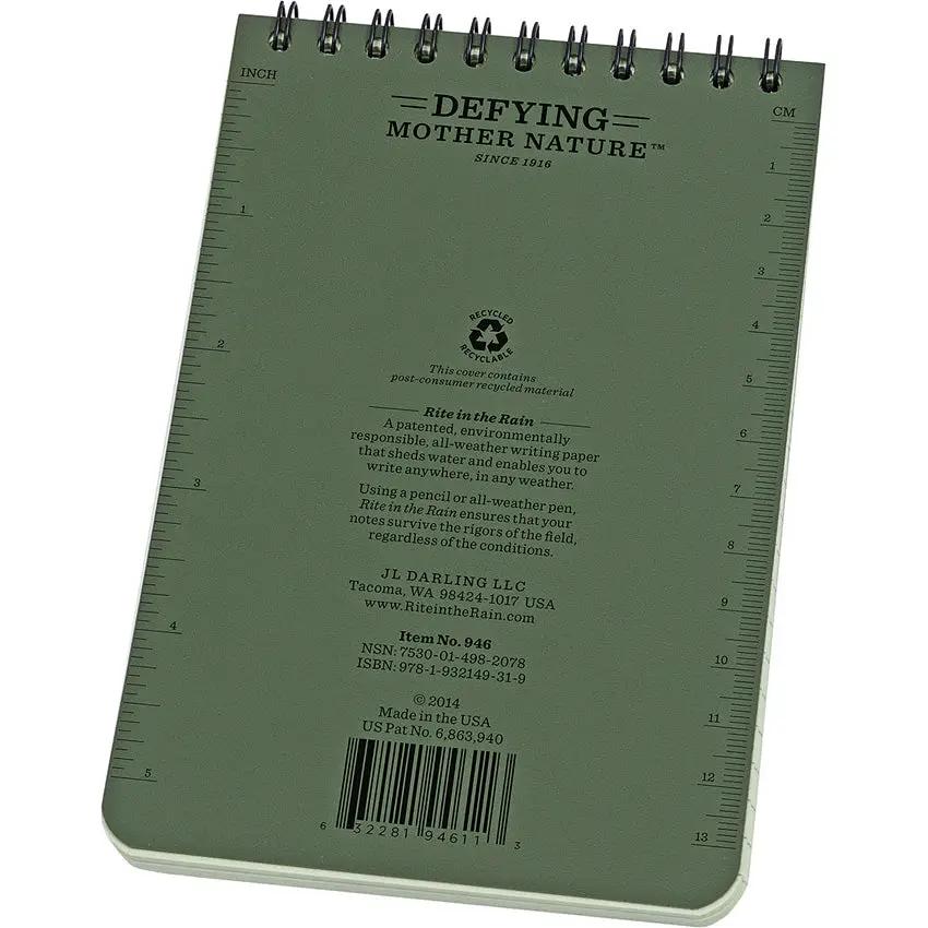 Rite In The Rain 4x6 Top Spiral Weatherproof Field Notebook For Outdoor Pros And Researchers by Rite in the Rain
