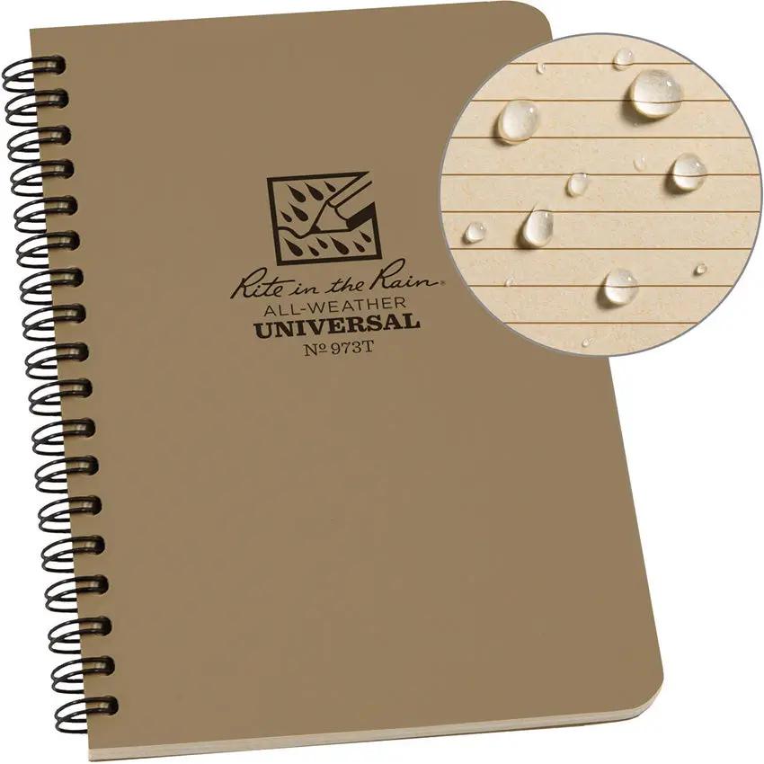 Rite in the Rain Tan Side Spiral Notebook 973T Weatherproof Field Journal for Outdoor Enthusiasts by Rite in the Rain