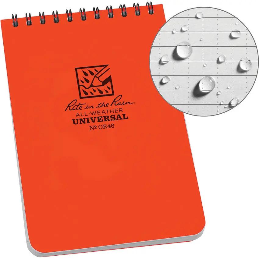 Rite in the Rain Top Spiral Notebook Blaze Orange 4x6 for Fieldwork and Travel Durability and Convenience by Rite in the Rain