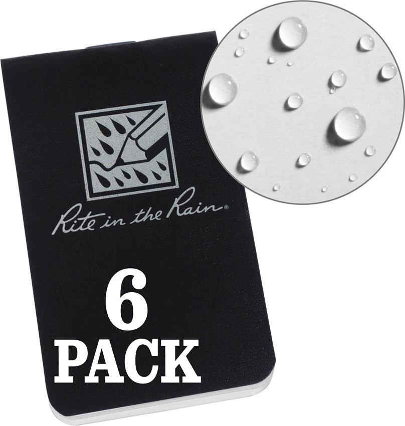 Rite in the Rain OTG Notebook Black- 6pk OTG771 by Rite in the Rain