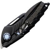 Rike Knife Alien1 Framelock Plain Alien1B - Bohler M390 2.5 Inch Blade Stonewash Finish Black Titanium Handle by Rike Knife