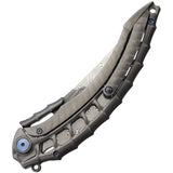 Rike Knife Alien 4 Framelock RKALIENDG Damasteel Blade Titanium Handle Tang Glass Breaker Pen Tool Included by Rike Knife
