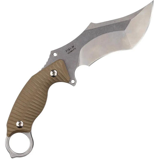 Ruike F181 Fixed Blade Knife - Full Tang 4.5 Inch Sandvik 14C28N Blade With Tan G10 Handle For Outdoor Survival by RUIKE