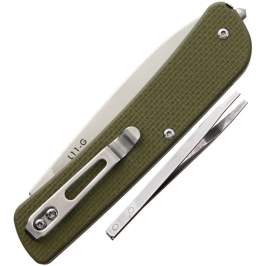 Ruike L11 Large Folder Knife For EDC Durable Green G10 Handle Glass Breaker Pocket Clip by RUIKE