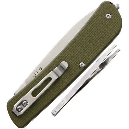 Ruike L11 Large Folder Knife For EDC Durable Green G10 Handle Glass Breaker Pocket Clip by RUIKE
