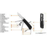Ruike L42 Large Multifunction Knife All In One EDC Tool With Bottle Opener Saw Wire Cutter G10 Handle - Outdoor Ready by RUIKE