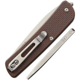 Ruike M11 Folding Knife - Satin Blade 12C27 Sandvik Steel With Brown G10 Handle Glass Breaker For EDC by RUIKE