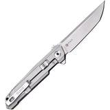 RUIKE M126TZ Framelock EDC Knife - Satin N690 Blade With Extended Tang And Gray Titanium Handle by RUIKE