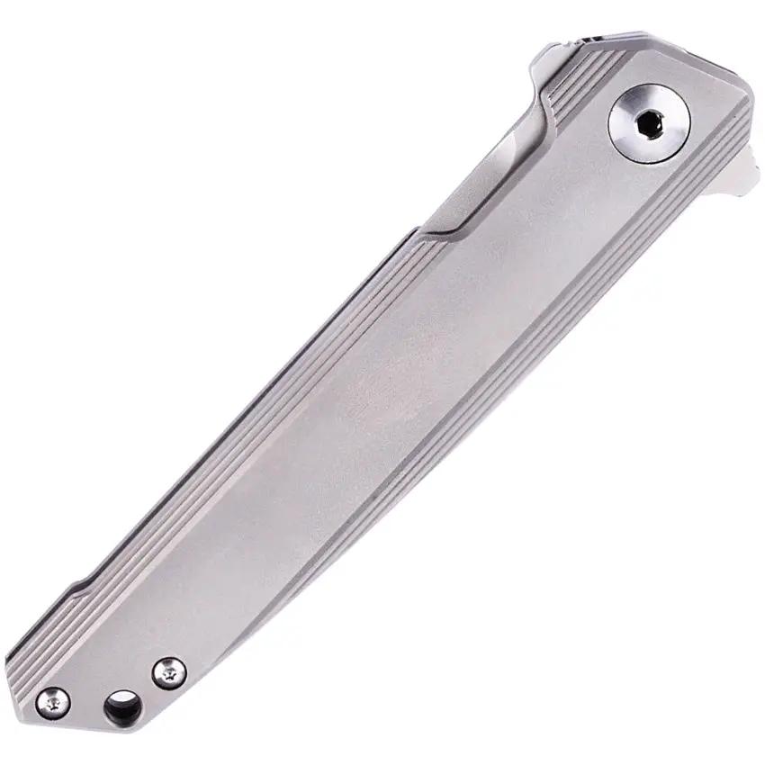RUIKE M126TZ Framelock EDC Knife - Satin N690 Blade With Extended Tang And Gray Titanium Handle by RUIKE
