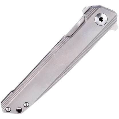RUIKE M126TZ Framelock EDC Knife - Satin N690 Blade With Extended Tang And Gray Titanium Handle by RUIKE