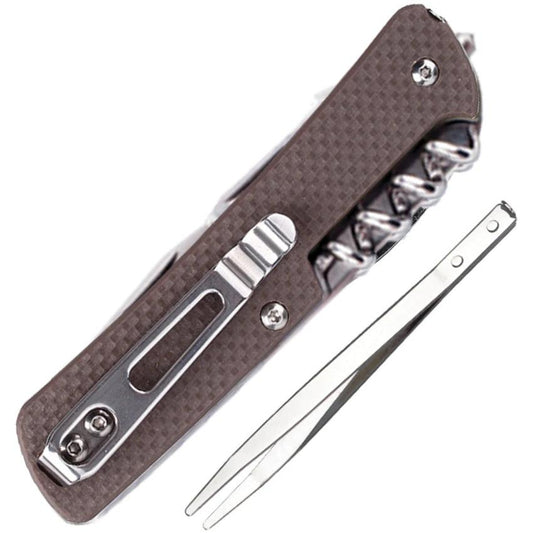 Ruike M31 Medium Folder All In One Multi Tool Knife With 12C27 Blade Brown G10 Handle For EDC by RUIKE