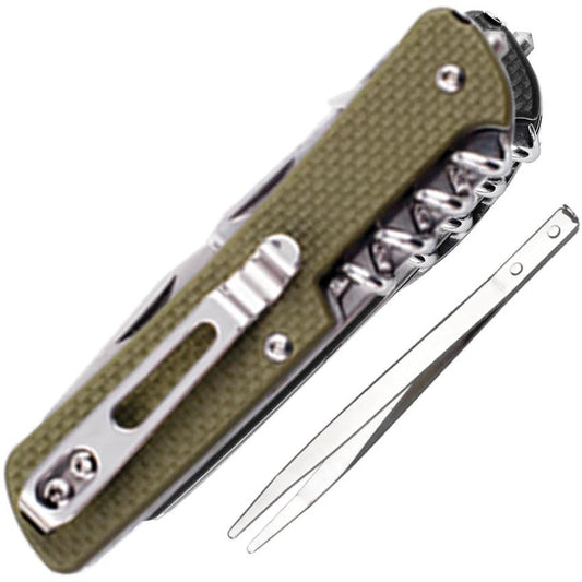 Ruike M32 Medium Folding Knife with Green G10 Handle 12C27 Blade Versatile EDC Multi Tool for Outdoor Enthusiasts by RUIKE