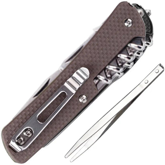 RUIKE M32 Medium Folder Knife - 12C27 Sandvik Blade Brown G10 Handle EDC Survival Tool by RUIKE