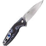 Ruike Fang P105-K Linerlock Knife - 3.5 Inch 14C28N Blade With Pale Blue G10 Handle Extended Tang by RUIKE