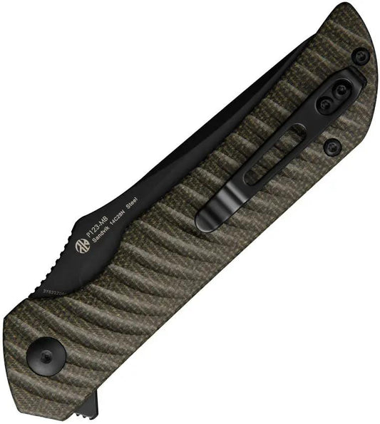 Ruike P123 Liner Lock Knife - Black Micarta Handle With 14C28N Sandvik Blade For Everyday Carry by Ruike