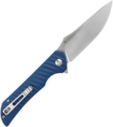 Ruike P123 Linerlock Knife - 3.75 Inch Satin Blade With Blue Sculpted Micarta Handle For EDC Clip by Ruike