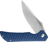 Ruike P123 Linerlock Knife - 3.75 Inch Satin Blade With Blue Sculpted Micarta Handle For EDC Clip by Ruike