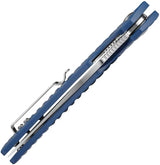 Ruike P123 Linerlock Knife - 3.75 Inch Satin Blade With Blue Sculpted Micarta Handle For EDC Clip by Ruike
