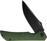 Ruike P123 Linerlock Knife - Green Micarta Handle 3.75 Inch Blade For EDC And Outdoor Tasks by Ruike