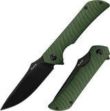 Ruike P123 Linerlock Knife - Green Micarta Handle 3.75 Inch Blade For EDC And Outdoor Tasks by Ruike