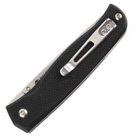 Ruike P661 Linerlock Folding Knife - Satin 14C28N Blade Black G10 Handle For EDC by RUIKE