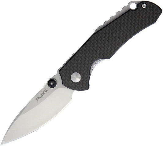Ruike P671CB Linerlock Folding Knife With Carbon Fiber Onlay Bead Blast Blade 3.63in EDC by RUIKE