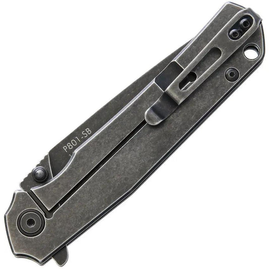 Ruike P801 Framelock Knife - 3.5 Inch Black Oxide Blade Extended Tang For EDC Enthusiasts by RUIKE