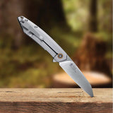 Ruike P831 Framelock Knife - Satin Blade 14C28N Extended Tang Built For Everyday Carry Durability by RUIKE
