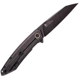 Ruike P831 Framelock Knife - Compact EDC Folding Knife With 3.25 Inch 14C28N Blade And Black Stonewash Finish by RUIKE