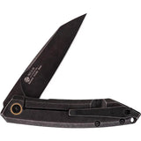 Ruike P831 Framelock Knife - Compact EDC Folding Knife With 3.25 Inch 14C28N Blade And Black Stonewash Finish by RUIKE