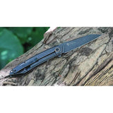 Ruike P831 Framelock Knife - Compact EDC Folding Knife With 3.25 Inch 14C28N Blade And Black Stonewash Finish by RUIKE