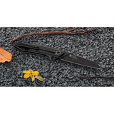 Ruike P831 Framelock Knife - Compact EDC Folding Knife With 3.25 Inch 14C28N Blade And Black Stonewash Finish by RUIKE