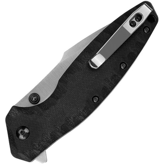 RUIKE P843 Linerlock Knife Satin 12C27 Blade Black G10 Handle Extended Tang Thumb Stud EDC by RUIKE