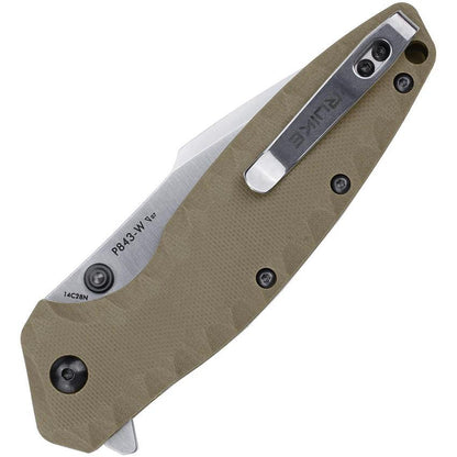 RUIKE P843 Linerlock Sand Edition Knife Satin 14C28N Blade Tan G10 Handle Extended Tang EDC Everyday Carry by RUIKE