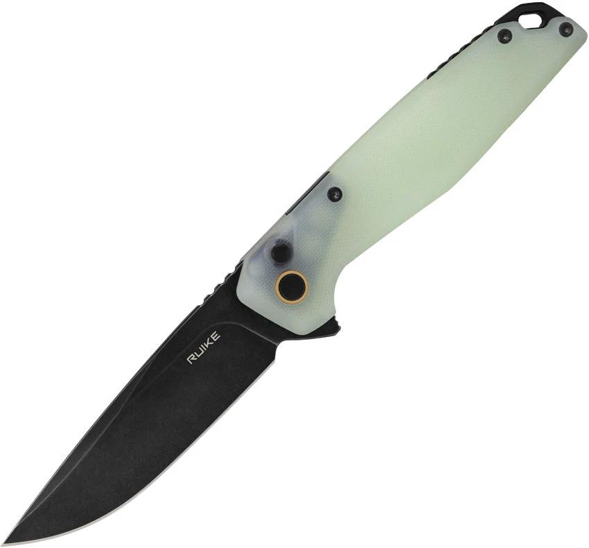 Ruike P873 Button Lock Jade G10 Drop Point EDC Knife by RUIKE