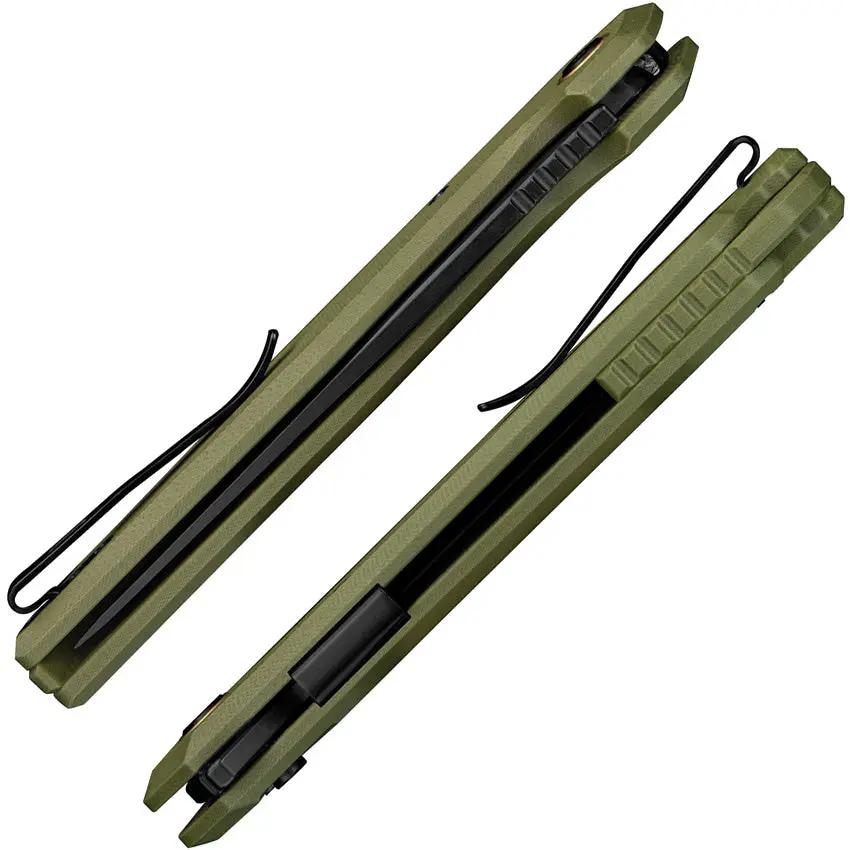 Ruike P873 Button Lock Folding Knife OD Green G10 Handle 14C28N Sandvik Blade Everyday Carry Ready - Compact EDC Tool by RUIKE