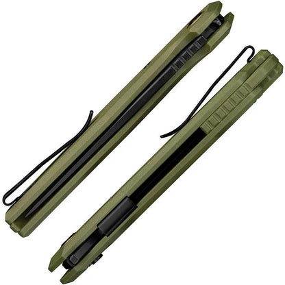 Ruike P873 Button Lock Folding Knife OD Green G10 Handle 14C28N Sandvik Blade Everyday Carry Ready - Compact EDC Tool by RUIKE