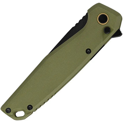 Ruike P873 Button Lock Folding Knife OD Green G10 Handle 14C28N Sandvik Blade Everyday Carry Ready - Compact EDC Tool by RUIKE