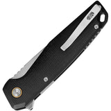Ruike P873 Button Lock Knife - One-Hand Deployment With Satin Blade And Black G10 Handle by RUIKE