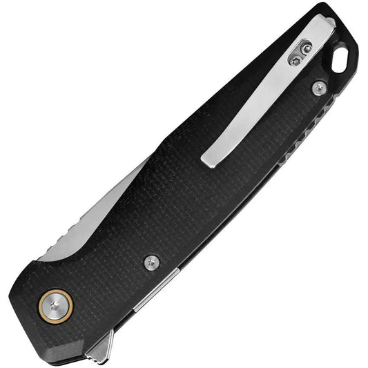 Ruike P873 Button Lock Knife - One-Hand Deployment With Satin Blade And Black G10 Handle by RUIKE