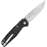 Ruike P873 Button Lock Knife - One-Hand Deployment With Satin Blade And Black G10 Handle by RUIKE