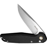 Ruike P873 Button Lock Knife - One-Hand Deployment With Satin Blade And Black G10 Handle by RUIKE