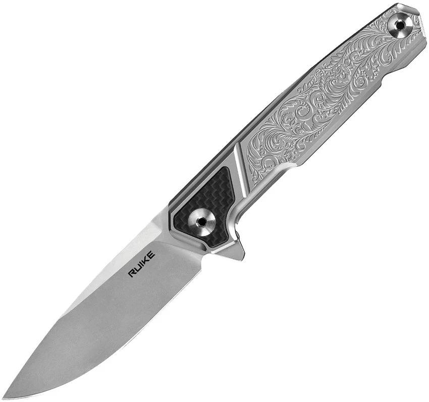 Premium Ruike P875-SZ Framelock EDC Knife With BetaPlus Safety Satin 14C28N Sandvik Blade G10 Inlay by RUIKE