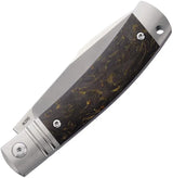 Rike Knife Slip Joint - Gold Dark Matter Carbon Fiber Handle With Satin Bohler M390 Blade by Rike Knife