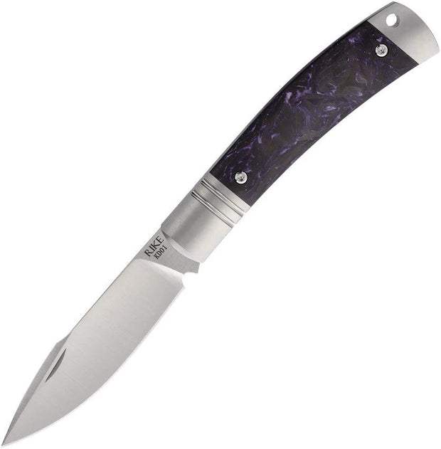 Rike Knife Slip Joint Black Purple CF RKKD01PCF by Rike Knife