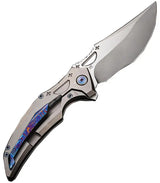Rike Knife S05 Framelock Gray Ti - 3.5 Inch Satin M390 Blade With Extended Tang And Pocket Clip by Rike Knife