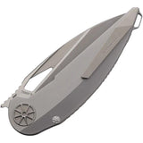 Rike Knife Tissot 2 Linerlock Satin - 3.75 Inch Bohler M390 Blade With Gray Titanium Handle by Rike Knife