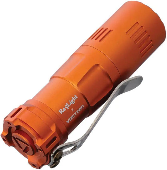 ReyLight Vosteed Rook Flashlight Rechargeable Aluminum XPL HI 6000K LED Four Modes Orange by ReyLight