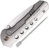 Remette Bee Framelock Ti RT-31022 - Orange Peel Titanium Handle Bead Blast Bohler M390 Blade Pocket Clip by REMETTE
