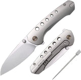 Remette Bee Framelock Ti RT-31022 - Orange Peel Titanium Handle Bead Blast Bohler M390 Blade Pocket Clip by REMETTE